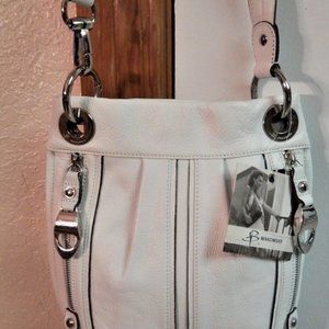 NEWWT. MAKOWSKY WHITE CROSS BODY LEATHER HANDBAG